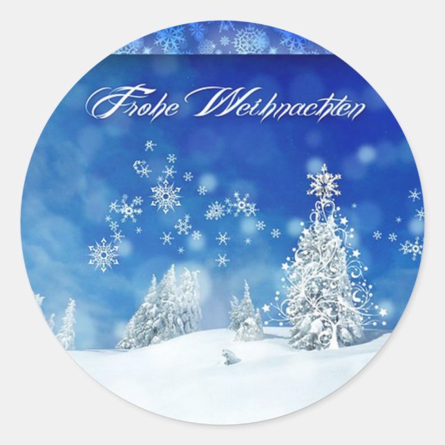 Frohe Weihnachten Runder Aufkleber (Vorderseite)