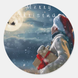 Frohe Weihnachten Runder Aufkleber