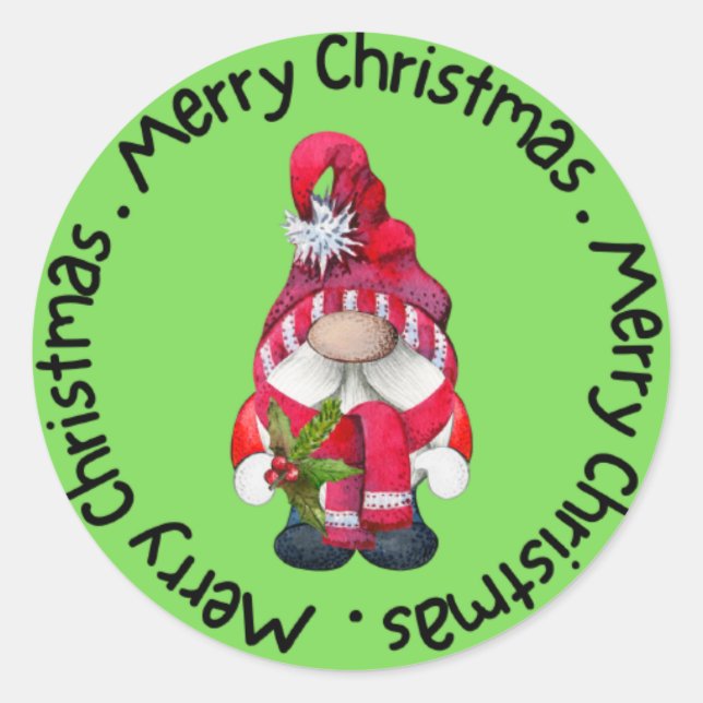 Frohe Weihnachten Runder Aufkleber (Vorderseite)