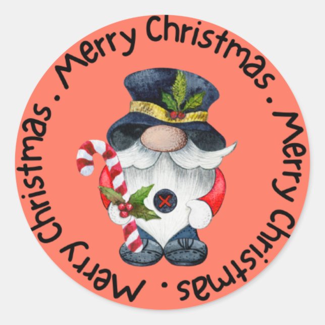 Frohe Weihnachten Runder Aufkleber (Vorderseite)