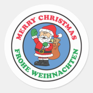 Frohe Weihnachten Runder Aufkleber