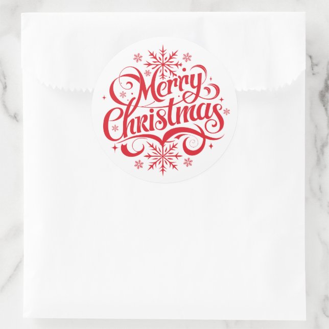 Frohe Weihnachten Runder Aufkleber (Tasche)
