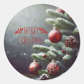 Frohe Weihnachten Runder Aufkleber