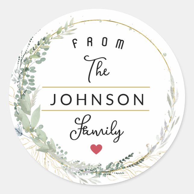 Frohe Weihnachten Runder Aufkleber (Vorderseite)