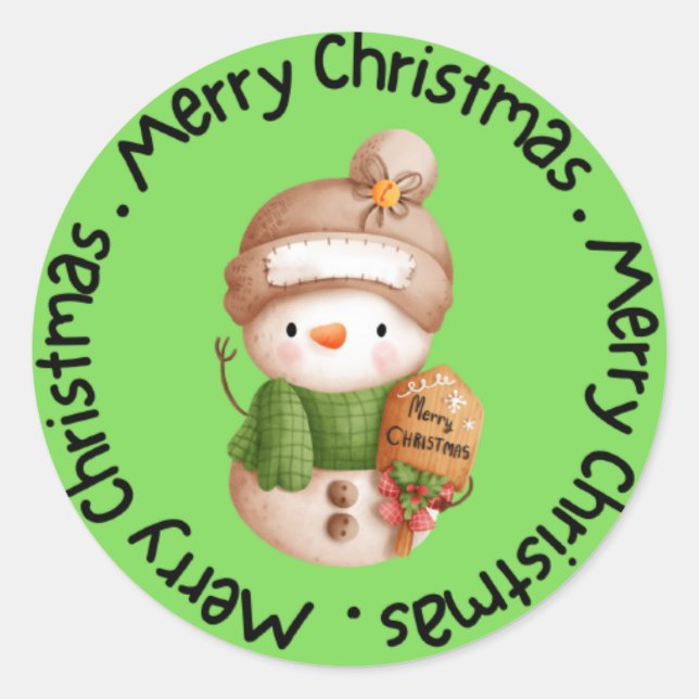 Frohe Weihnachten Runder Aufkleber (Vorderseite)