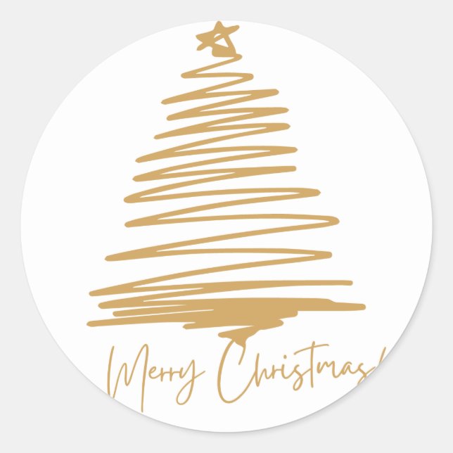 Frohe Weihnachten Runder Aufkleber (Vorderseite)