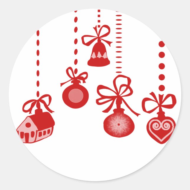 Frohe Weihnachten Runder Aufkleber (Vorderseite)