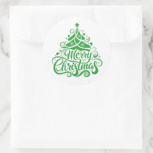 Frohe Weihnachten Runder Aufkleber