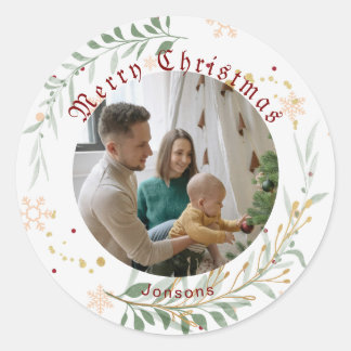 Frohe Weihnachten Runder Aufkleber