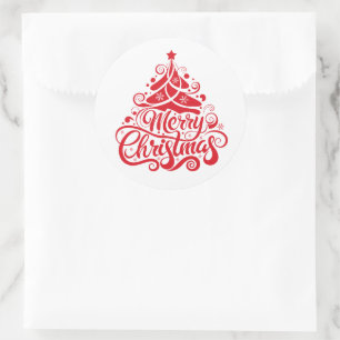 Frohe Weihnachten Runder Aufkleber