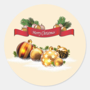 Frohe Weihnachten Runder Aufkleber