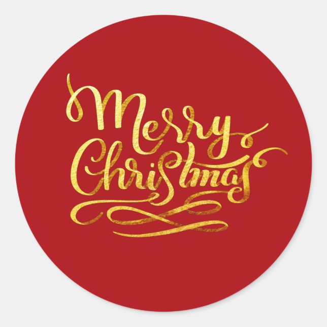 Frohe Weihnachten Runder Aufkleber (Vorderseite)
