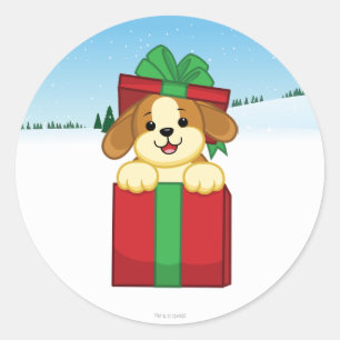 Frohe Weihnachten! Runder Aufkleber