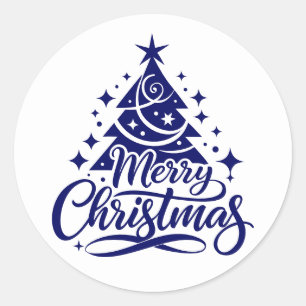 Frohe Weihnachten Runder Aufkleber