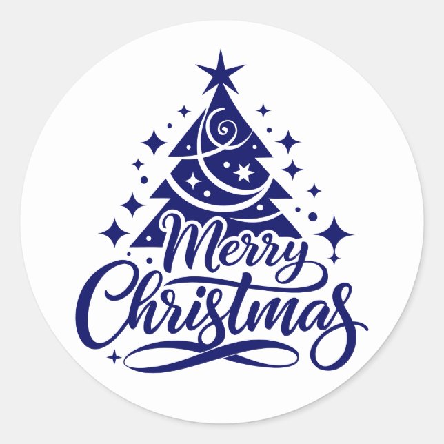 Frohe Weihnachten Runder Aufkleber (Vorderseite)