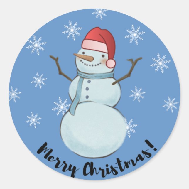 Frohe Weihnachten Runder Aufkleber (Vorderseite)