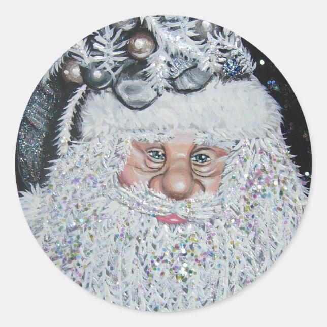 Frohe Weihnachten Runder Aufkleber (Vorderseite)