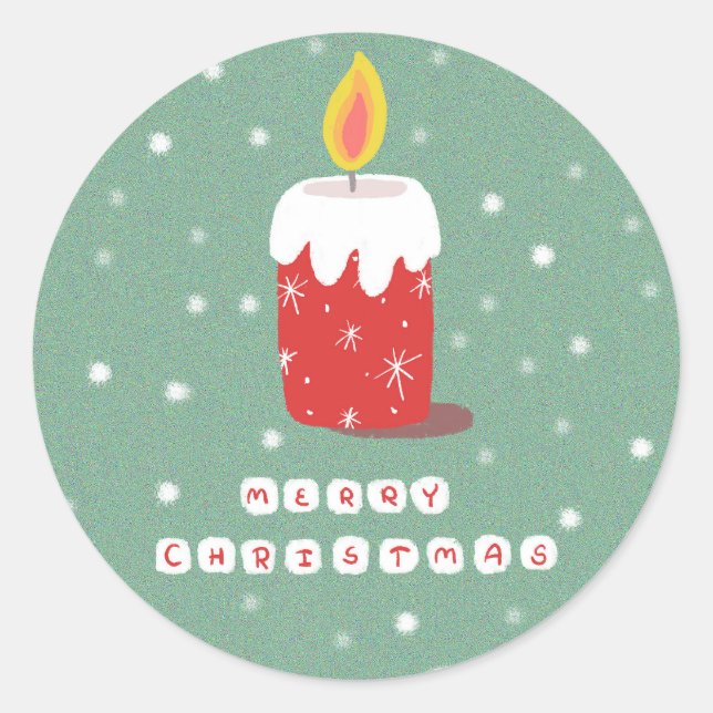 Frohe Weihnachten Runder Aufkleber (Vorderseite)