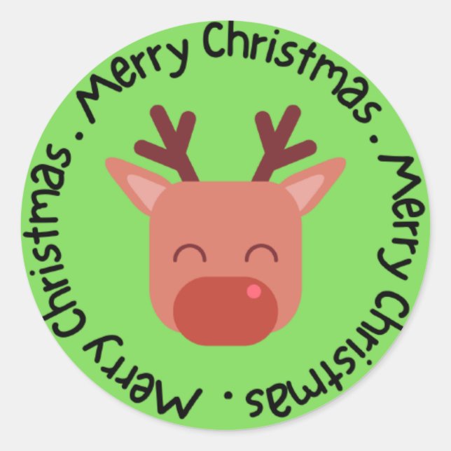 Frohe Weihnachten Runder Aufkleber (Vorderseite)