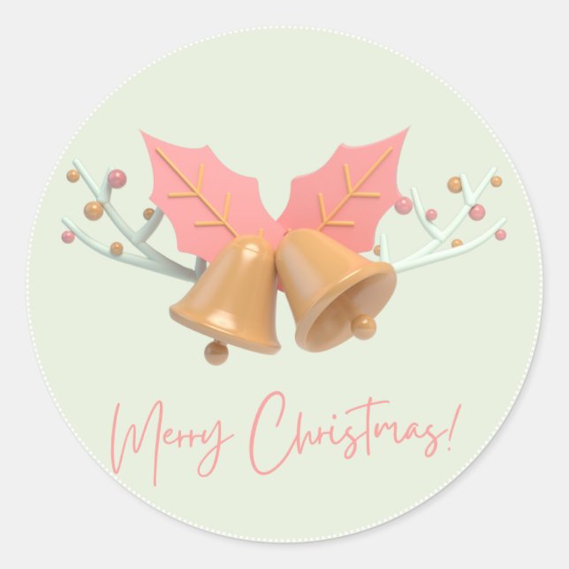 Frohe Weihnachten Runder Aufkleber (Vorderseite)