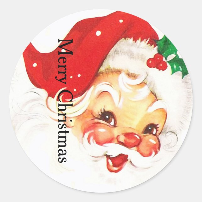 Frohe Weihnachten Runder Aufkleber (Vorderseite)