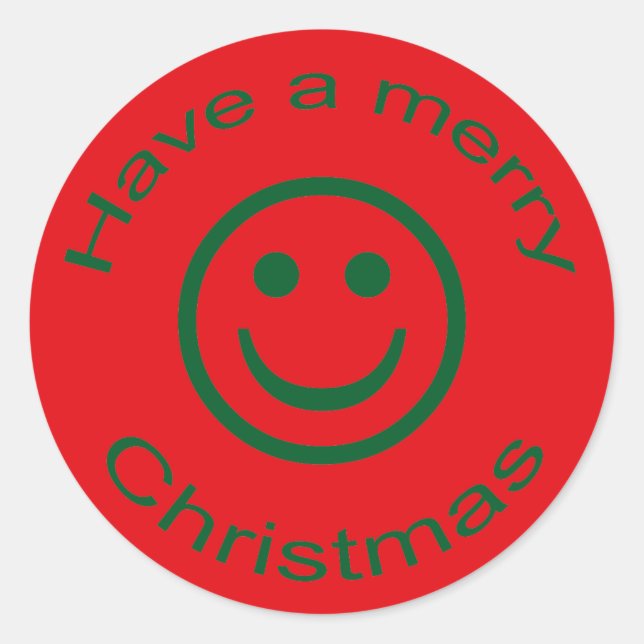 Frohe Weihnachten Runder Aufkleber (Vorderseite)