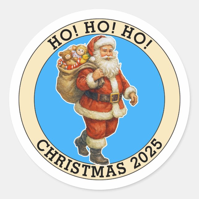 Frohe Weihnachten Runder Aufkleber (Vorderseite)