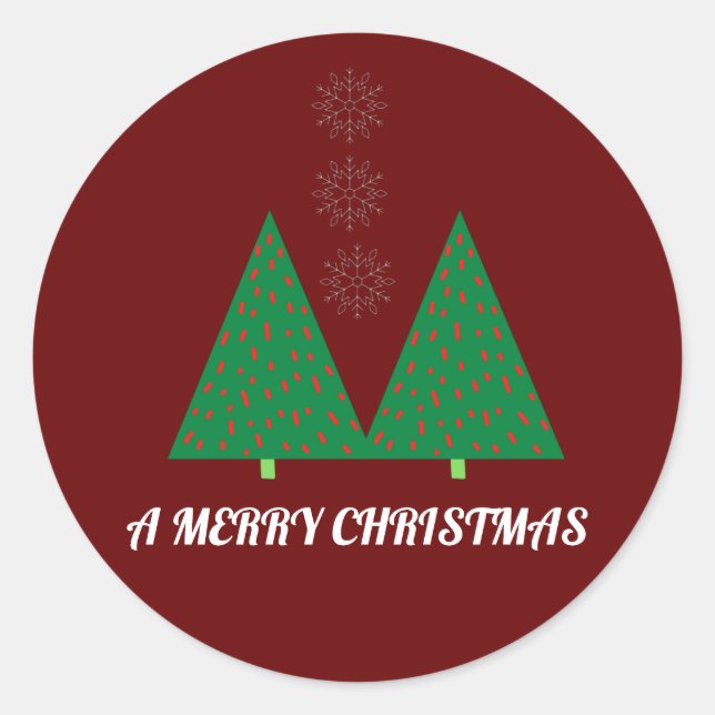 Frohe Weihnachten Runder Aufkleber (Vorderseite)
