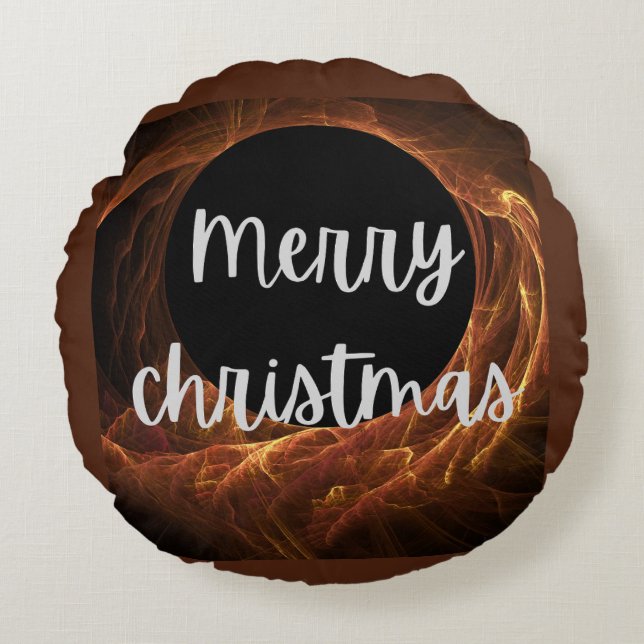 frohe Weihnachten Rundes Kissen (Vorderseite)