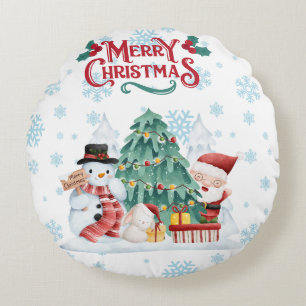 frohe Weihnachten Rundes Kissen