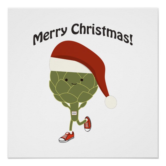 Frohe Weihnachten! Running Artichoke Poster (Vorderseite)