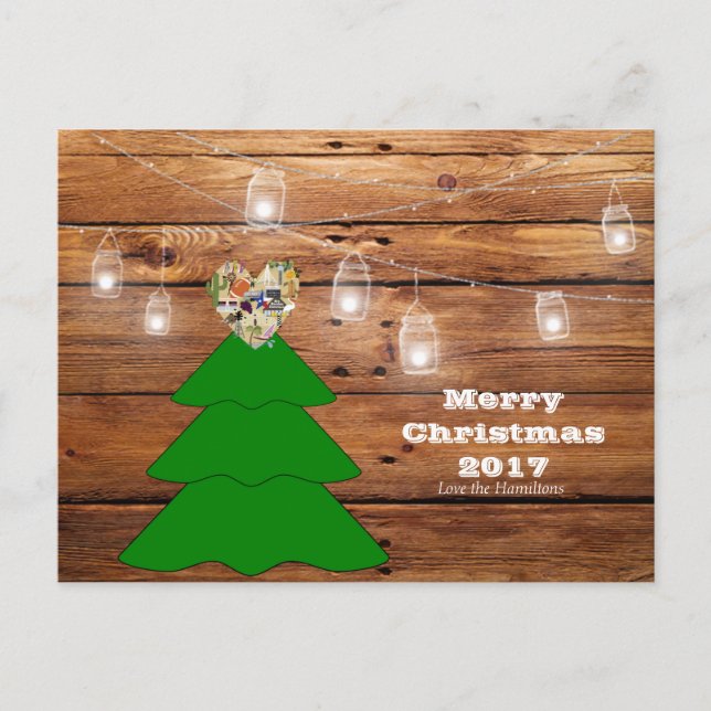 Frohe Weihnachten Rustic Texas Postcard (Vorderseite)