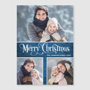 Frohe Weihnachten Rustikal 3 FOTO Magnetische Kart Magnetkarte