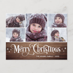 Frohe Weihnachten Rustikale 5 FOTO Grußurlaub Postkarte