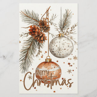 Frohe Weihnachten Rustikale Begrüßung Briefpapier
