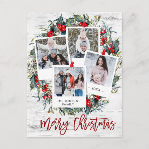Frohe Weihnachten Rustikale Birkenrinde 4 FOTO-Gru Postkarte