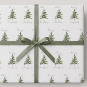 Frohe Weihnachten Rustikale Minimalistische Bäume Geschenkpapier