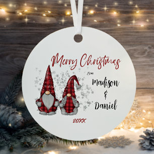 Frohe Weihnachten Rustikale Nomaden in Red Buffalo Ornament Aus Metall