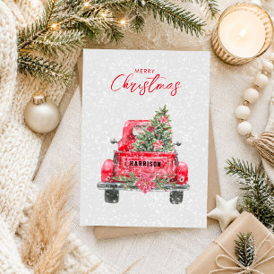 Frohe Weihnachten Rustikale Rote LKW Flache Festta