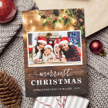 Frohe Weihnachten Rustikale String Lights 4 Foto<br><div class="desc">Senden Sie Ihre Grüße der Saison mit dieser "Merriest Christmas Rustic Holz String Lights 4 Foto Holiday Card". (1) Für weitere Anpassungen klicken Sie bitte auf den Link "Weiter anpassen" und verwenden Sie unser Designwerkzeug, um diese Vorlage zu ändern. (2) Wenn Sie Thicker-Papiere / Matte Finish bevorzugen, können Sie den...</div>
