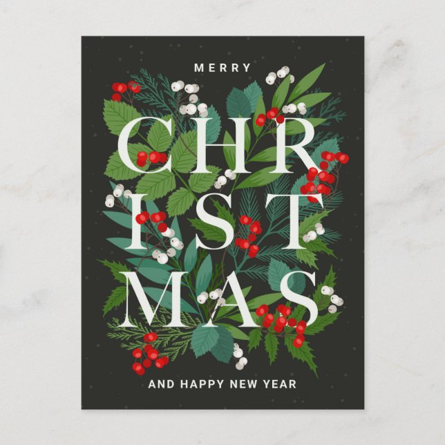 Frohe Weihnachten Rustikale Unternehmensgrüße Post Postkarte (Vorderseite)