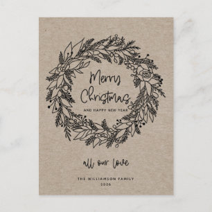 Frohe Weihnachten Rustikaler Weihnachtsgirlande Kr