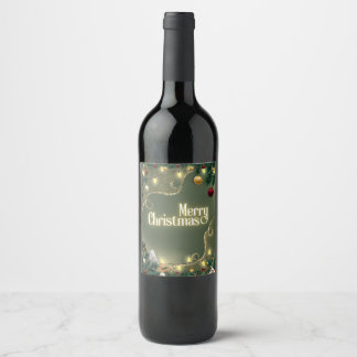 Frohe Weihnachten Sage Weinetikett