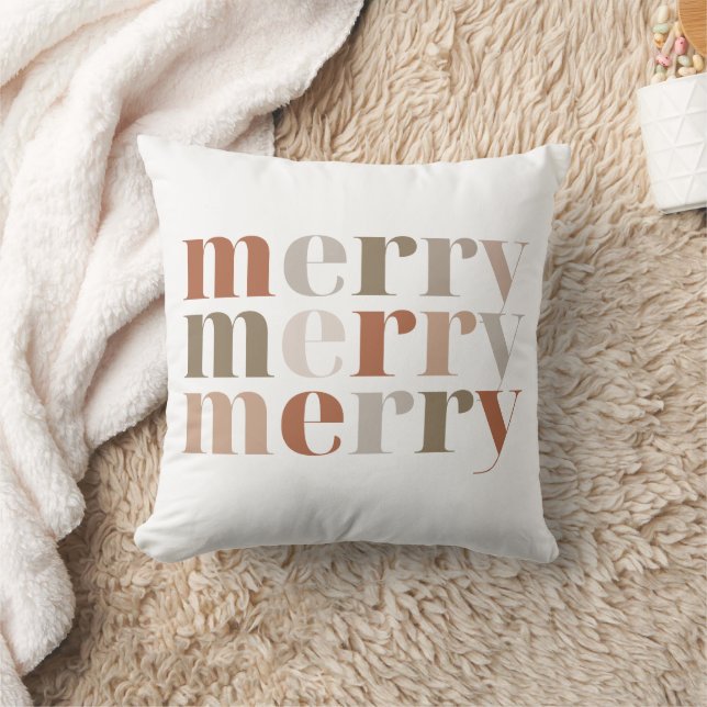 Frohe Weihnachten Saison Boho Pastel Dekorative Kissen (Decke)