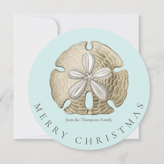 Frohe Weihnachten Sand Dollar Türkis Küste Karte (Vorderseite)