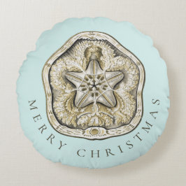 Frohe Weihnachten Sand Dollar Türkis Küste Rundes Kissen