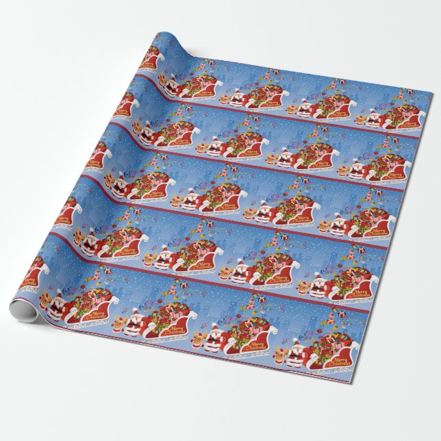 Frohe Weihnachten Sankt Geschenkpapier (Ungerollt)