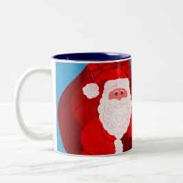Frohe Weihnachten Sankt Tasse roter/blauer Jungen