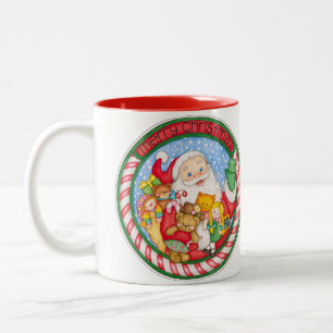 Frohe Weihnachten Sankt Zweifarbige Tasse