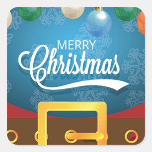 Frohe Weihnachten Santa-Anzug Quadratischer Aufkleber